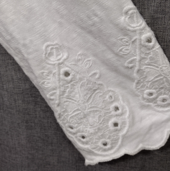 NWOT Talbots Embroidered Eyelet Cottagecore Pullover Tunic Women's M White - Picture 3 of 10